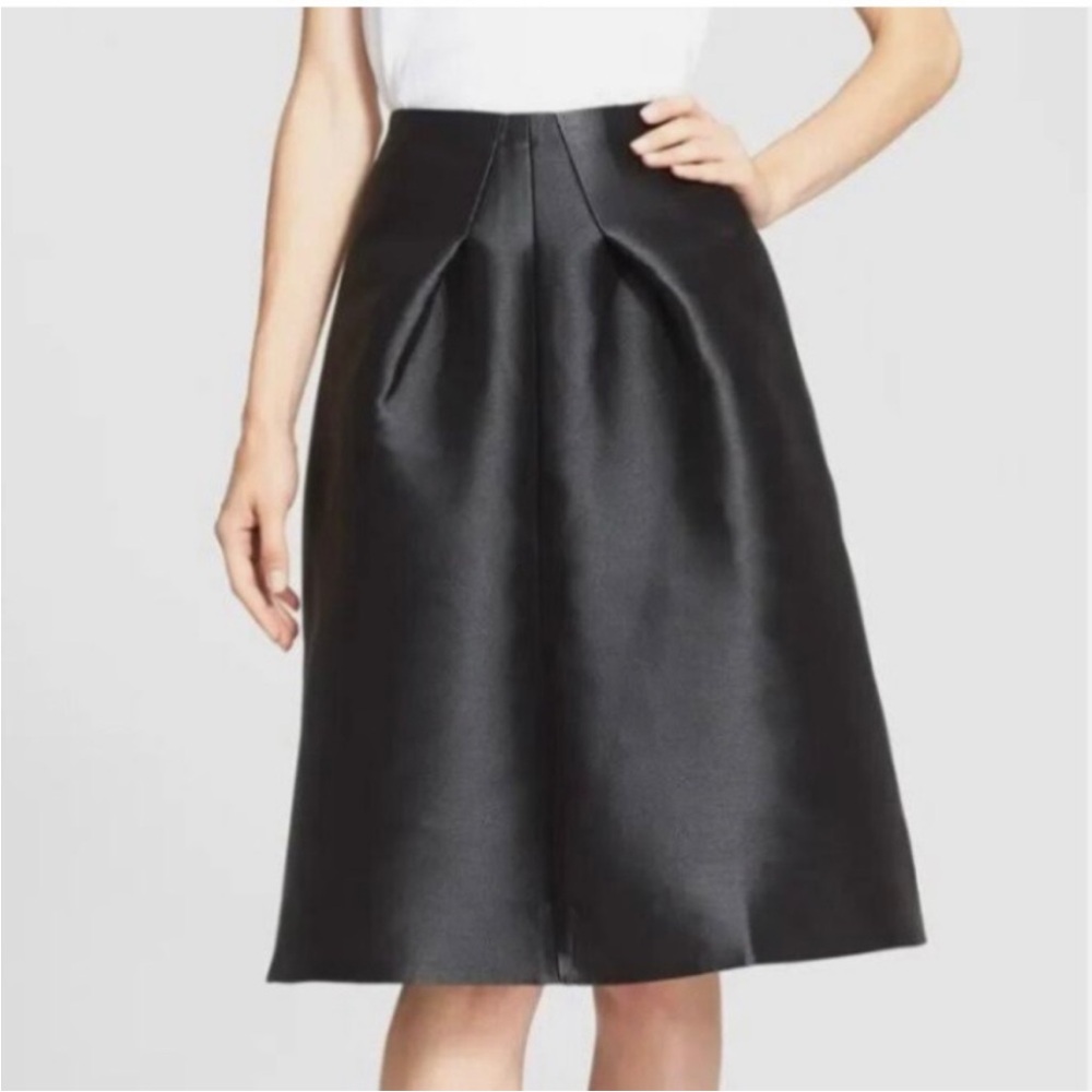 Kate Spade Deborah Black A-Line Silk Blend Skirt Pockets Size 4